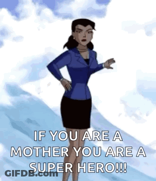 Cartoon Woman Standing On Mountain GIF