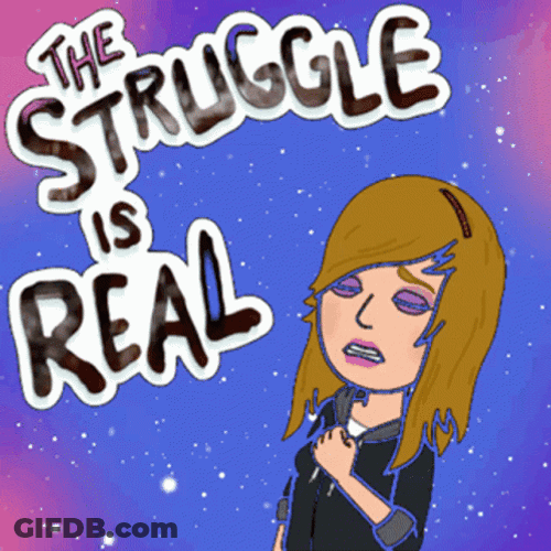 Cartoon Woman Struggle Is Real GIF