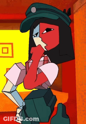 Cartoon Woman Wearing Green Hat GIF