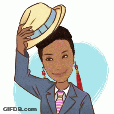 Cartoon Woman Wearing Hat GIF