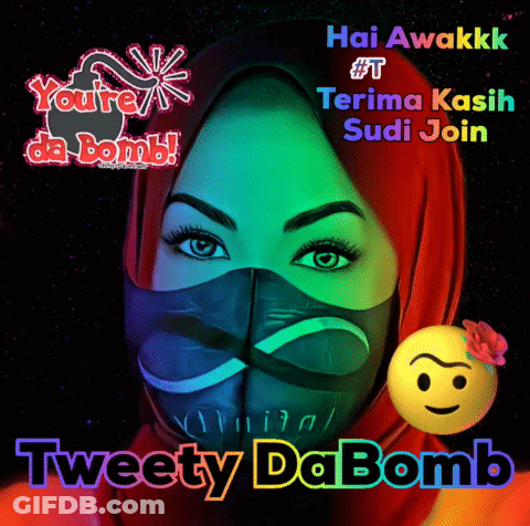 Cartoon Woman Wearing Mask With Tweety Da Bomb GIF