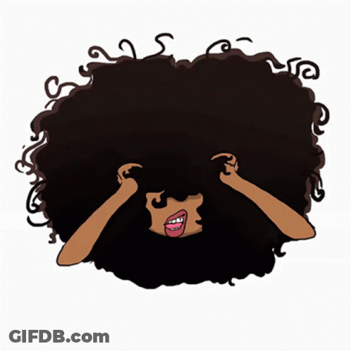 Cartoon Woman With Big Afro GIF