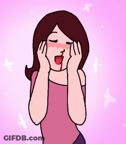 Cartoon Woman With Blood Coming Out Of Nose GIF
