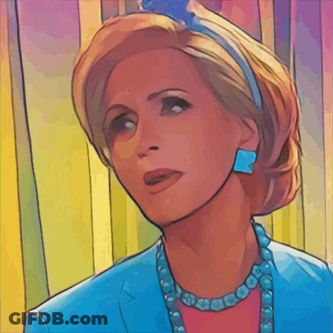 Cartoon Woman With Blue Earrings GIF