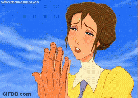 Cartoon Woman With Blue Sky Coffeeateatime.tumblr.com GIF