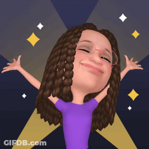 Cartoon Woman With Braids And Glasses GIF