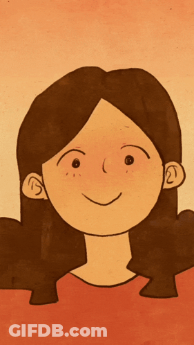 Cartoon Woman With Brown Hair And Red Shirt GIF