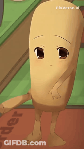 Cartoon Woman With Coffee On Head And Man With Bat GIF