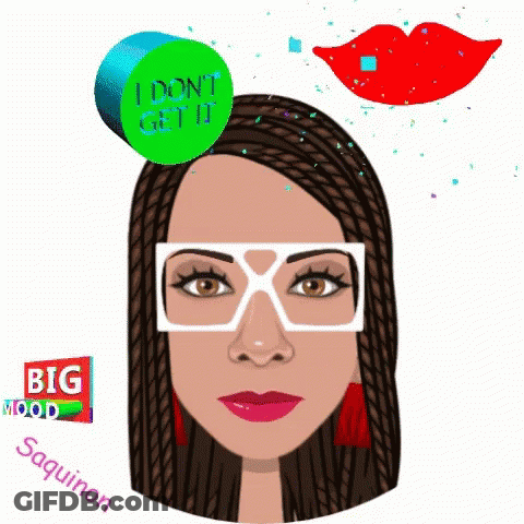 Cartoon Woman With Glasses And Green Circle I Don't Get It GIF
