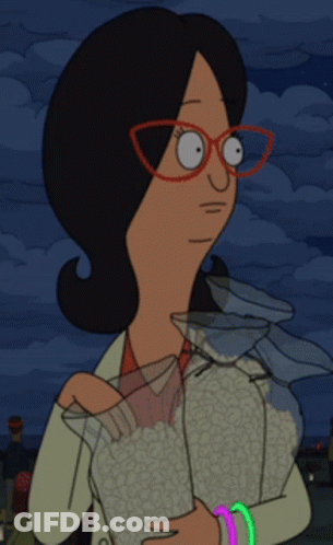 Cartoon Woman With Glasses Holding Food Jar GIF