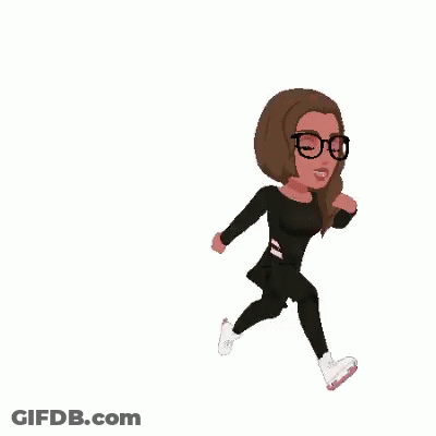 Cartoon Woman With Glasses Running Be There Soon GIF