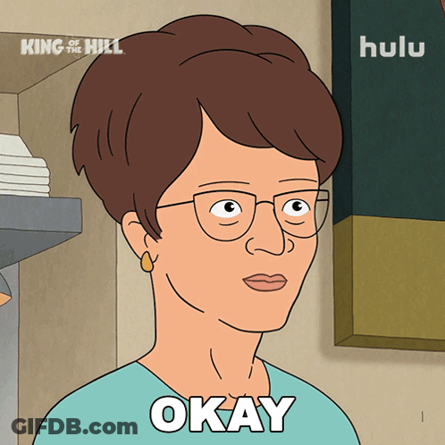 Cartoon Woman With Glasses Saying Okay GIF
