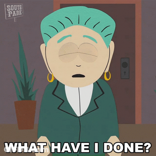 Cartoon Woman With Green Hair Asking What Have I Done GIF