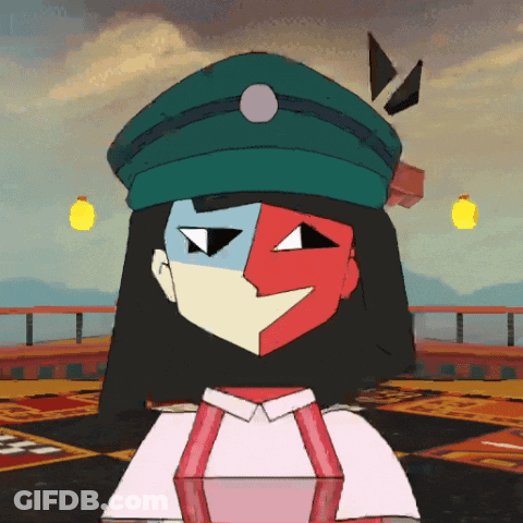 Cartoon Woman With Green Hat GIF