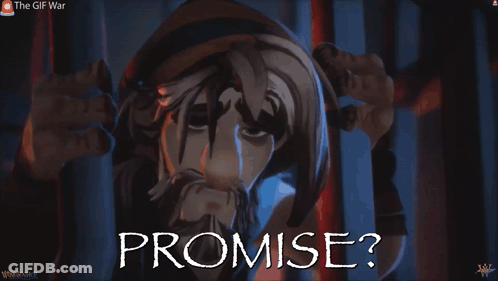 Cartoon Woman With Hood Saying Promise GIF