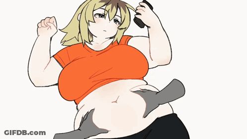 Cartoon Woman With Huge Belly GIF