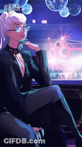 Cartoon Woman With #KDA GIF