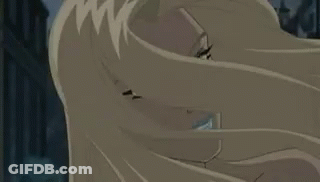 Cartoon Woman With Long Blonde Hair Standing In Water GIF