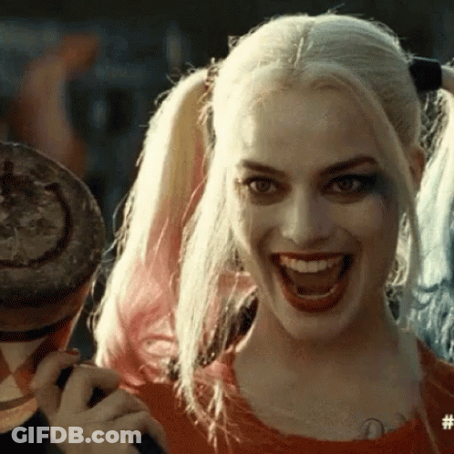 Cartoon Woman With Purple Hair And Name Tag GIF