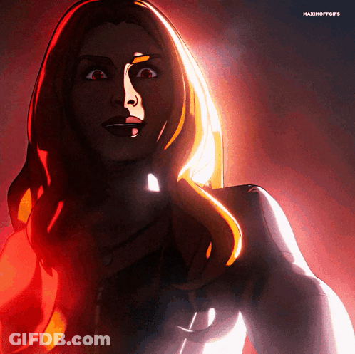 Cartoon Woman With Red Eyes And Maximoffdrips GIF