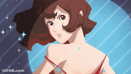 Cartoon Woman With Red Hair And Dress GIF