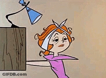 Cartoon Woman With Red Hair Covering Mouth GIF