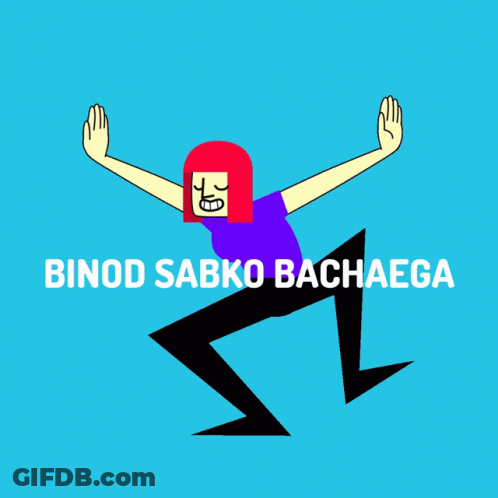 Cartoon Woman With Red Hair Saying Binod Sabko Bachaega GIF