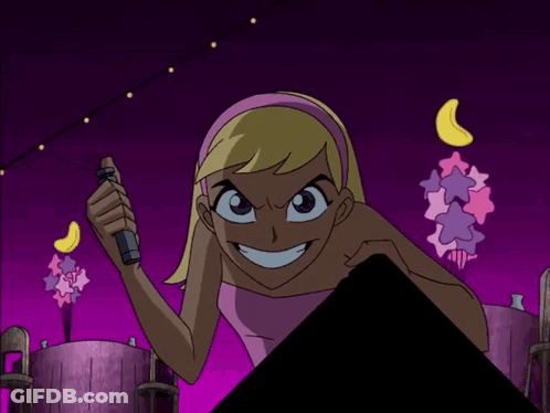 Cartoon Woman With Red Lips Holding Lighter GIF