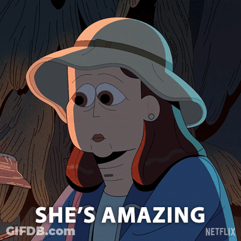 Cartoon Woman With She's Amazing GIF