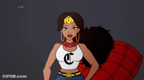 Cartoon Woman With Super Chola GIF