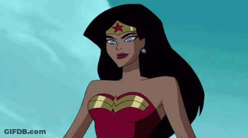 Cartoon Wonder Woman In Red Top GIF