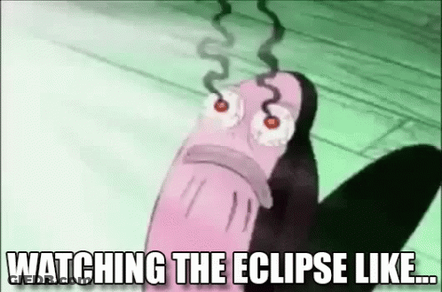 Cartoon Worm Watching Eclipse GIF