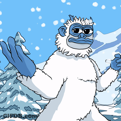 Cartoon Yeti With Blue Face GIF