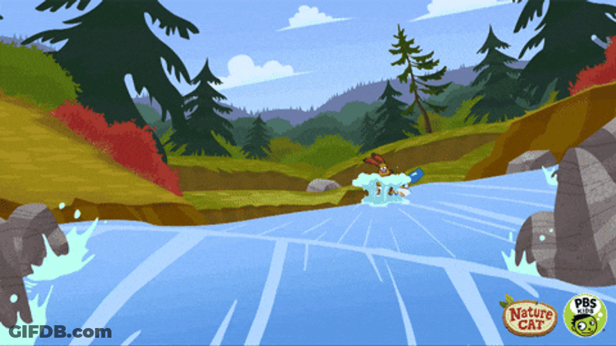 Cartoons Riding Canoe GIF