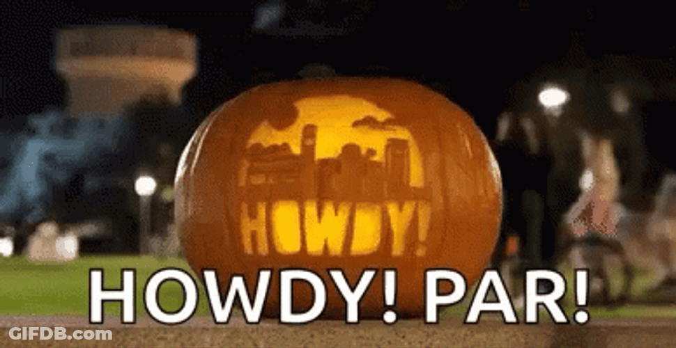 Carved Pumpkin Howdy Par GIF