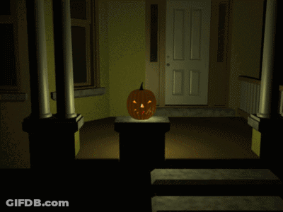 Carved Pumpkin On Pedestal GIF