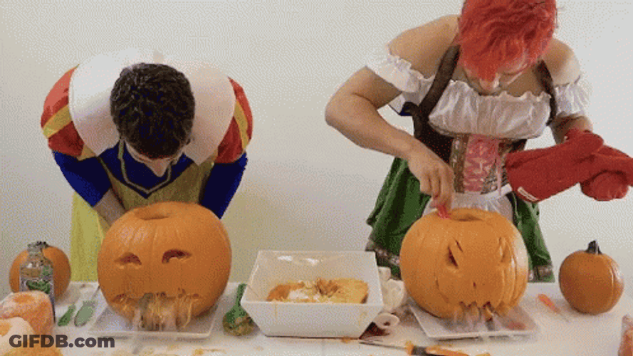 Carving Pumpkins On Halloween GIF