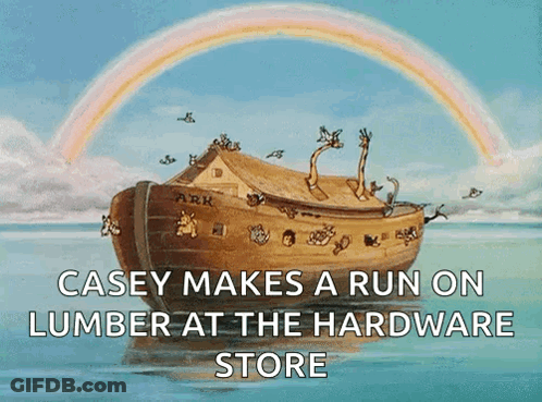 Casey Running With Lumber And Noah's Ark GIF