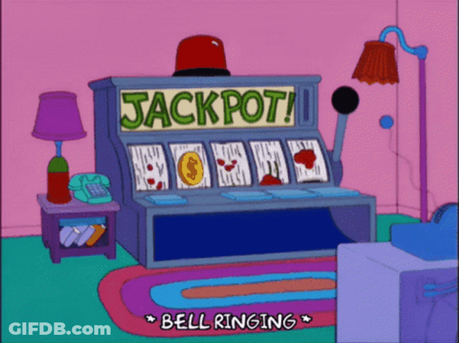 Casino Bell Ringing Jackpot Cartoon GIF