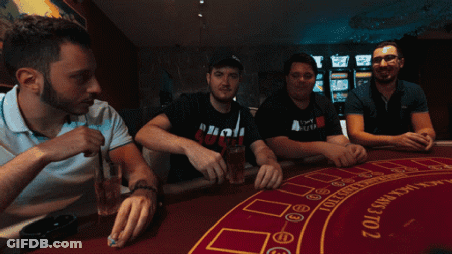 Casino Group Player Flipping Chips GIF