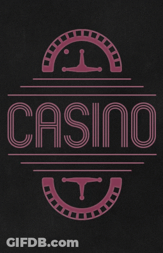 Casino Neon Sign With Roulette Wheel GIF