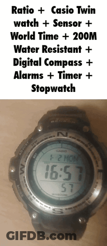 Casio Twin Watch Water Resistant 200M GIF