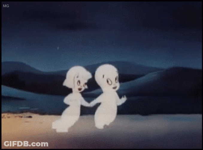 Casper And Girl Cute Ghost Running Away GIF