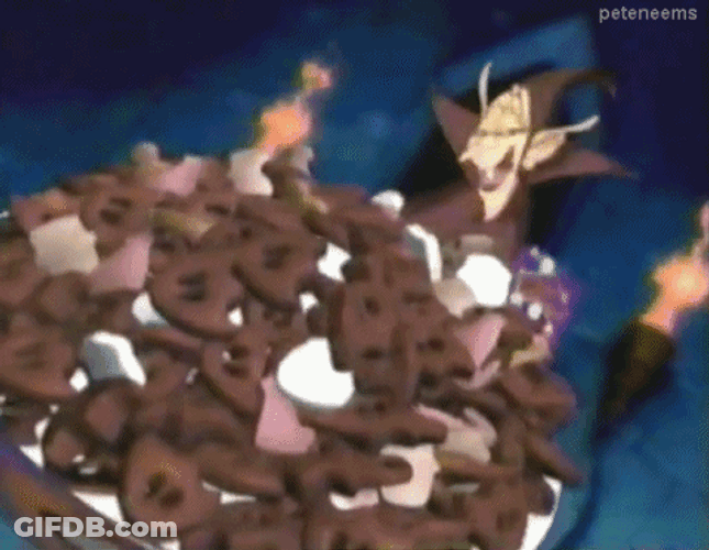 Casper Ghost Gets Out Piled Food GIF