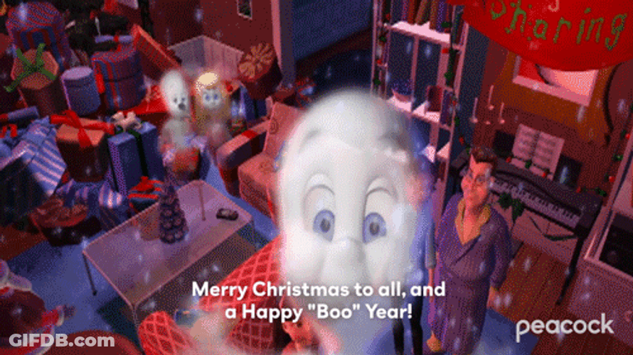 Casper Ghost Merry Christmas And Happy Boo Year GIF