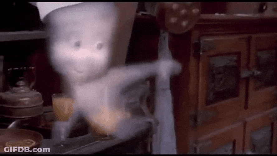 Casper Ghost Raises Glass Of Juice GIF