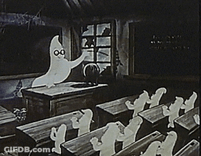 Casper Ghost Teacher Teaching Student Ghost Sing GIF