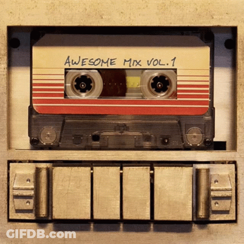 Cassette Tape Saying Awesome Mix Vol 1 GIF