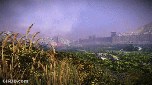 Castle Surrounded By Trees And Grass GIF