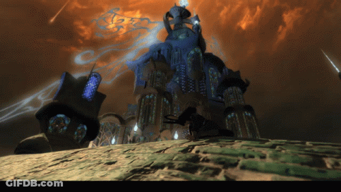 Castle With Blue Tower GIF